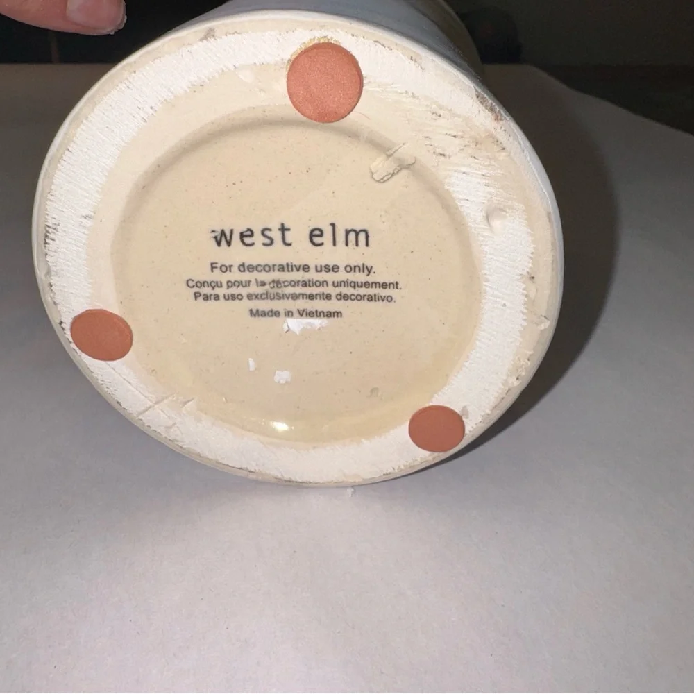 West Elm White Ceramic Vase